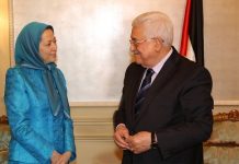 Znj. Maryam Rajavi, Presidente e zgjedhur e rezistencës iraniane, takohet me Presidentin Mahmoud Abbas