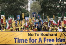 Protestë e fuqishme nga mbështetësit e PMOI-së ndaj fjalimit të Rouhanit në OKB