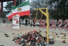 Protesta kundër pranisë së ministrit të sanksionuar të regjimit të Iranit në O.K.B