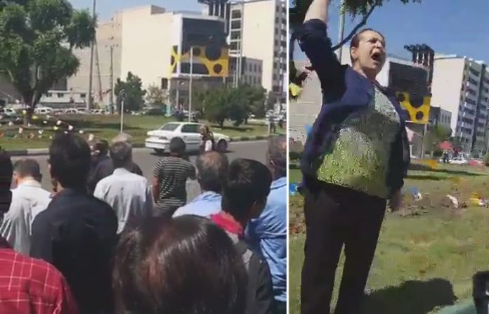 Lady-Chants-Death-to-Khamenei