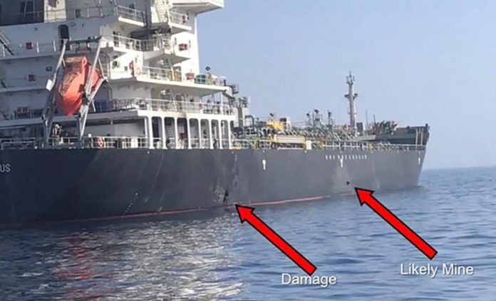 US_Releases_Video_Shows_Iran_Regimes_IRGC_Removing_Unexploded_Mine_From_Gulf_Tanker
