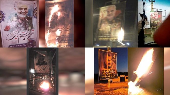 Iran-_Defiant_youth_tore_up_or_torched_posters_of_the_eliminated_terror_master_Qassem_Soleimani_in_Tehran_and_other_Iranian_cities