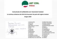 Konfederata Italiane e Unioneve të Punëtorëve (CISL) Shpall në një Deklaratë Solidaritetin e Saj me Punëtorët e Iranit