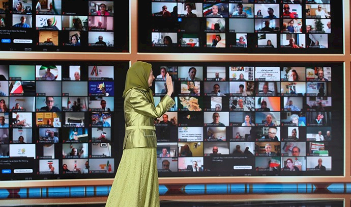 NCRI president Maryam Rajavi attends Free Iran 2020 rally in Ashraf 3, Albania, headquarters of the MEK