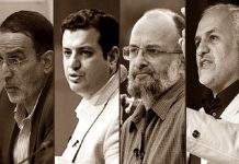 Keqbërësit e Khameneit duke kërcënuar njerëzit