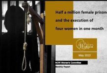 Muaji Maj 2022 – Gjysmë milion gra të burgosura dhe ekzekutimi i katër grave në një muaj.