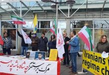 Heidelberg, Gjermani – 4 shkurt 2023: Mbështetësit e MEK mblidhen në solidaritet me Revolucionin e Iranit