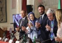 Maryam Rajavi Flet në Dhomën e Përfaqësuesve të Italisë për Lirinë e Iranit