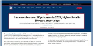 Raporti i NCRI-së zbulon mbi 1000 ekzekutime në Iran në 2024