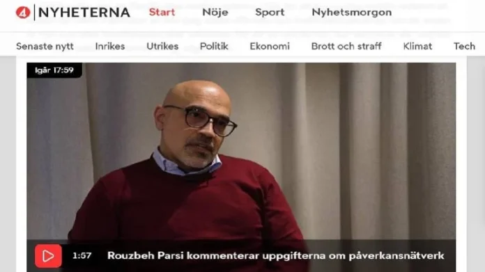 Media suedeze e lajmeve ekspozon lidhjet e Rouzbeh Parsi me rrjetin e ndikimit të regjimit iranian Media suedeze e lajmeve ekspozon lidhjet e Rouzbeh Parsi me rrjetin e ndikimit të regjimit iranian