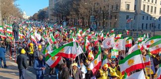 Mijëra iranianë marshojnë në Uashington për të mbështetur Rezistencën iraniane