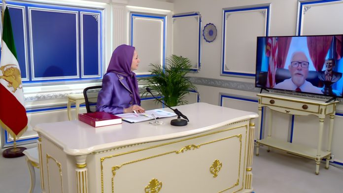 Maryam Rajavi Bisedon me Kongresmenin Amerikan Randy Weber Online