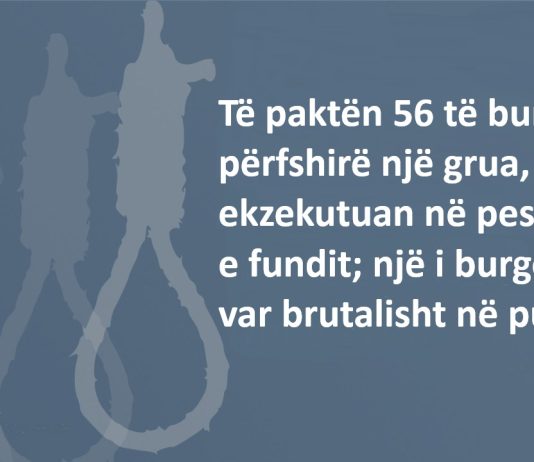 Regjimi i Iranit ka ekzekutuar të paktën 56 të burgosur në pesë ditët e para të muajit Azar