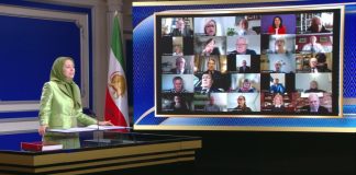 Lexoni fjalimin e plotë të Maryam Rajavi në Konferencën Ndërkombëtare Online për mbështetjen e Qeverisë së Përkohshme të NCRI-së bazuar në Planin me Dhjetë Pika – thirrje për njohjen e zgjidhjes së vetme për krizën e Iranit: rrëzimi i regjimit nga Rezistenca për paqe dhe liri.