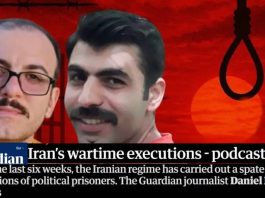 Podcast-i i The Guardian: Regjimi i Iranit Akseleron Ekzekutimet e të Burgosurve Politikë në Mes të Luftës Podcast-i i The Guardian zbulon akselerimin brutal të ekzekutimeve të të burgosurve politikë nga regjimi iranian nën hijen e luftës. Historia e Babak Alipour dhe heronjve të PMOI-së që sfiduan terrorin deri në çastet e fundit.