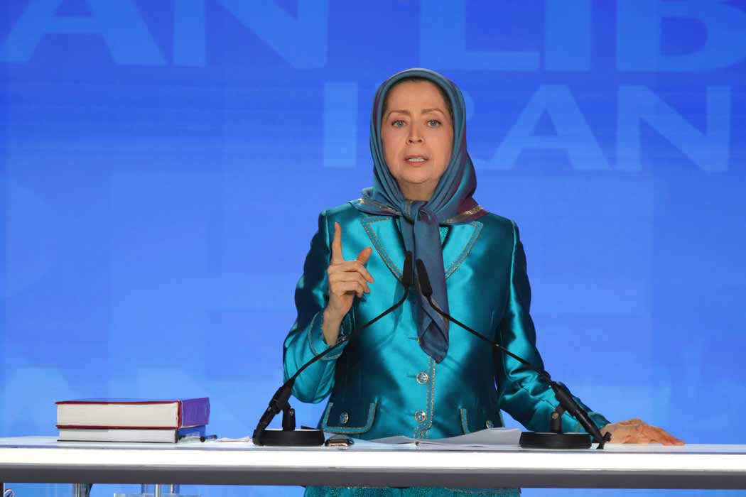 Në fjalën e saj, zonja Maryam Rajavi theksoi se rruga për çlirimin e Iranit nuk është as luftë e huaj, as pajtim me regjimin.