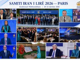 Samiti “Irani i Lirë” Paris – 20 dhe 21 qershor 2026 Konferenca Ndërkombëtare “Irani i Lirë 2026” u zhvillua të shtunën dhe të dielën, më 20 dhe 21 qershor. Dhjetëra personalitete të shquara politike, parlamentare, juridike dhe ushtarake nga Shtetet e Bashkuara, Europa dhe Kanadaja morën pjesë në këtë tubim dyditor në selinë e Këshillit Kombëtar të Rezistencës së Iranit në Paris.