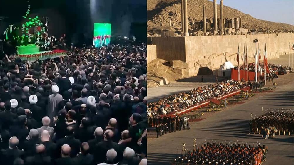 Krahasim midis festës madhështore të Shahut në Persepolis (1971) dhe funeralit të orkestruar të Ali Khameneit (2026). Si pse spektakli politik nuk zëvendëson legjitimitetin, duke çuar në izolim, represion dhe valë kryengritjesh në Iran.